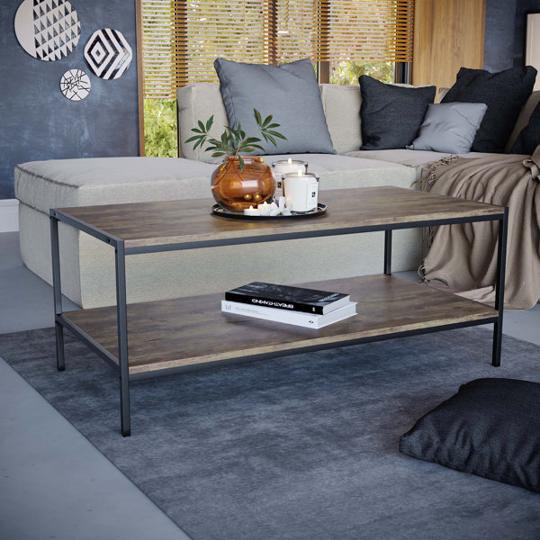 Steel and wood store coffee table